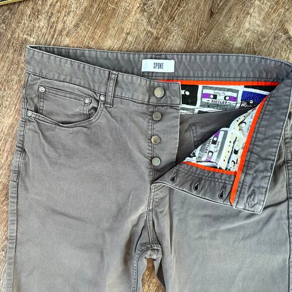 Men’s Spoke London fives pants Straight Tapered Button Fly Chino Pants - Picture 6 of 10